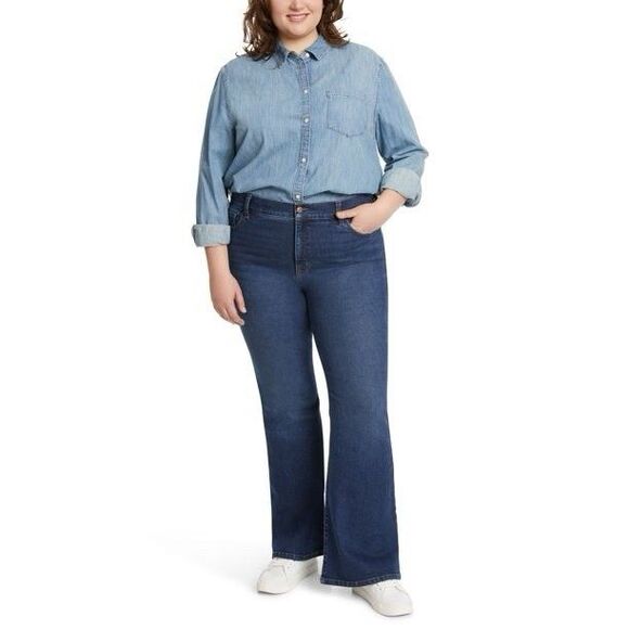 Jessica Simpson Women's High Rise Flare Jean Size 16 Color Drive Blue NWT - Picture 12 of 14